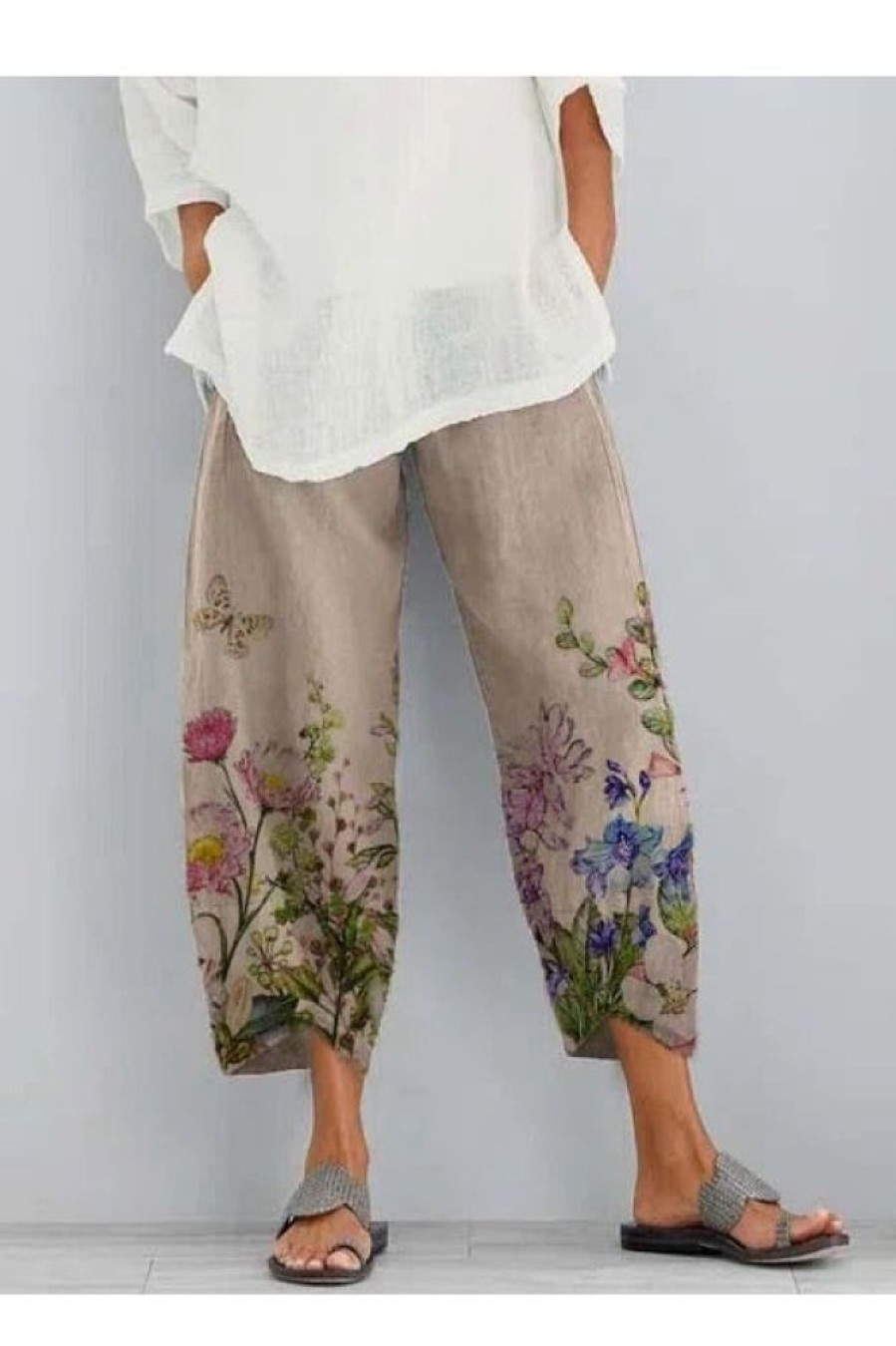 Clothing Azzlee Pants | Casual Plain Printed Daily Pants Khaki