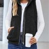 Clothing Azzlee Jackets | Casual Zipper Solid Warm Jacket Black