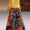 Clothing Azzlee Maxi Dresses | Round Neck Character Print Casual Long Sleeve Maxi Two Piece Dress Yellow