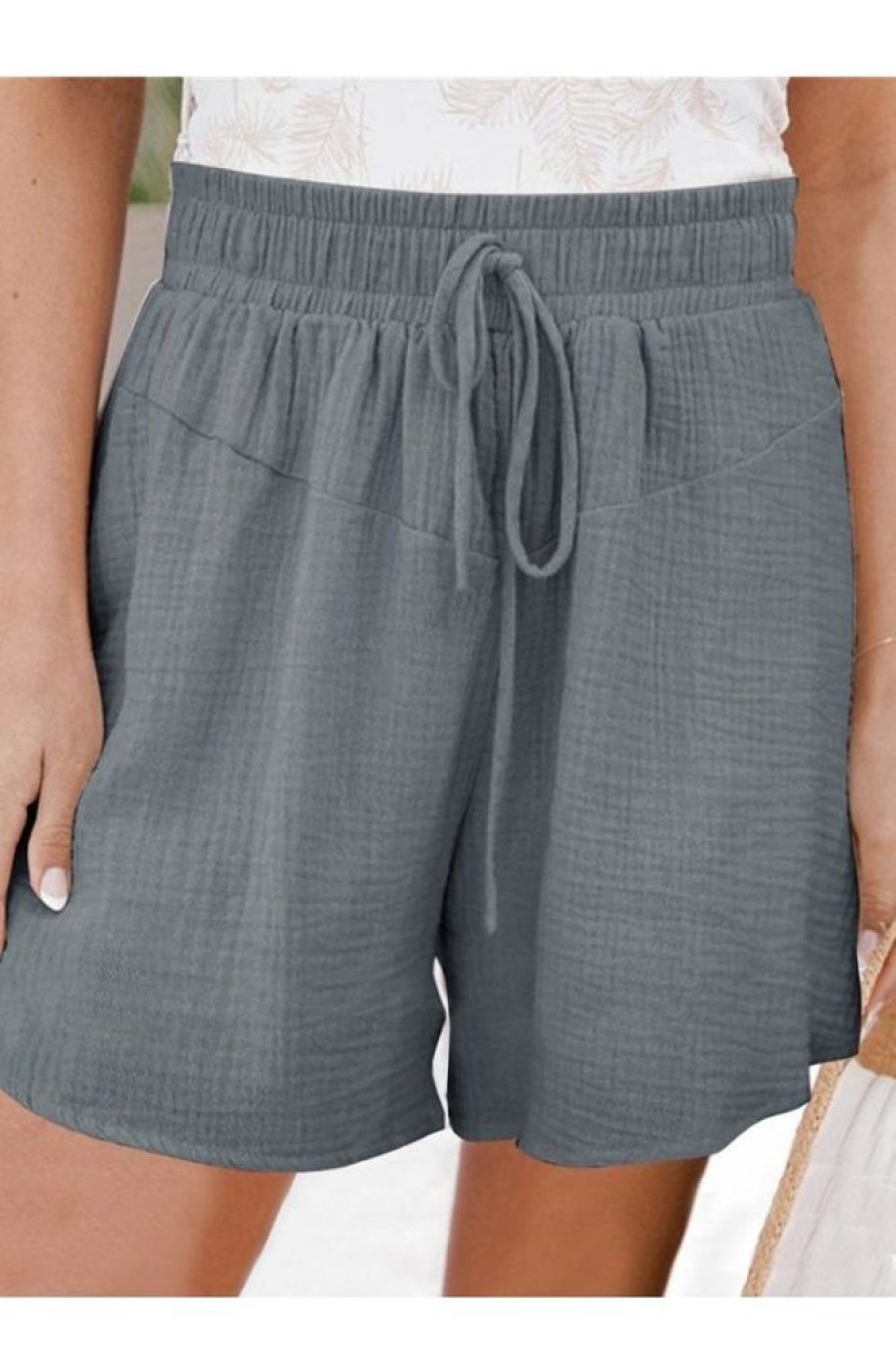 Clothing Azzlee Shorts | Casual Solid Plain Shorts Gray