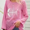 Clothing Azzlee Sweatshirt & Hoodies | Crew Neck Casual Animal Print Long Sleeve Blouse