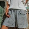 Clothing Azzlee Pants | Casual Solid Loose Short Pants With Pockets Gray