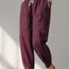 Clothing Azzlee Pants | Solid Drawstring Vintage Plus Size Pants With Pockets