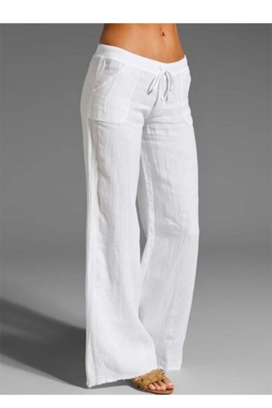 Clothing Azzlee Pants | Solid With Pockets Casual Daily Pants