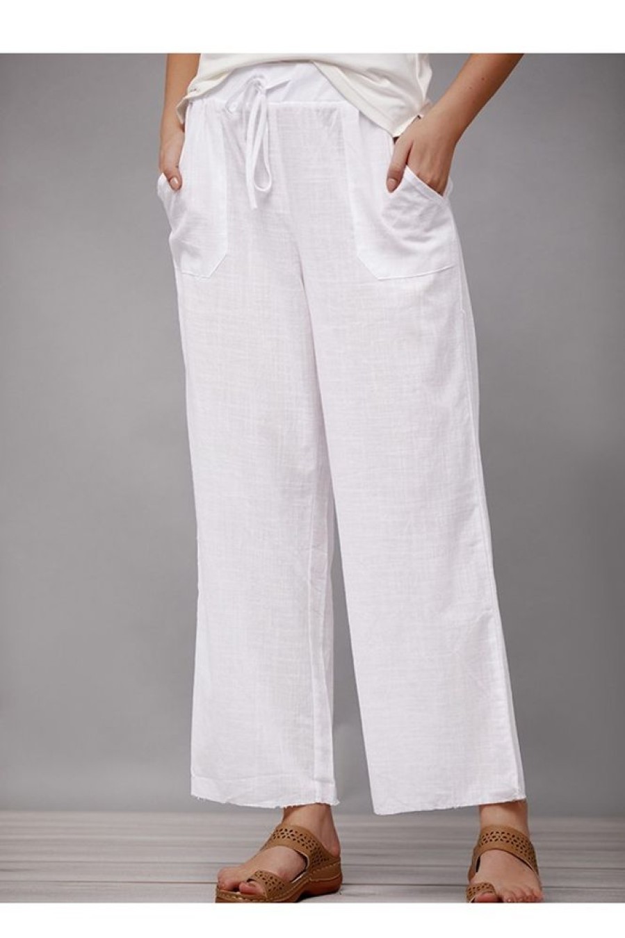 Clothing Azzlee Pants | Solid With Pockets Casual Daily Pants