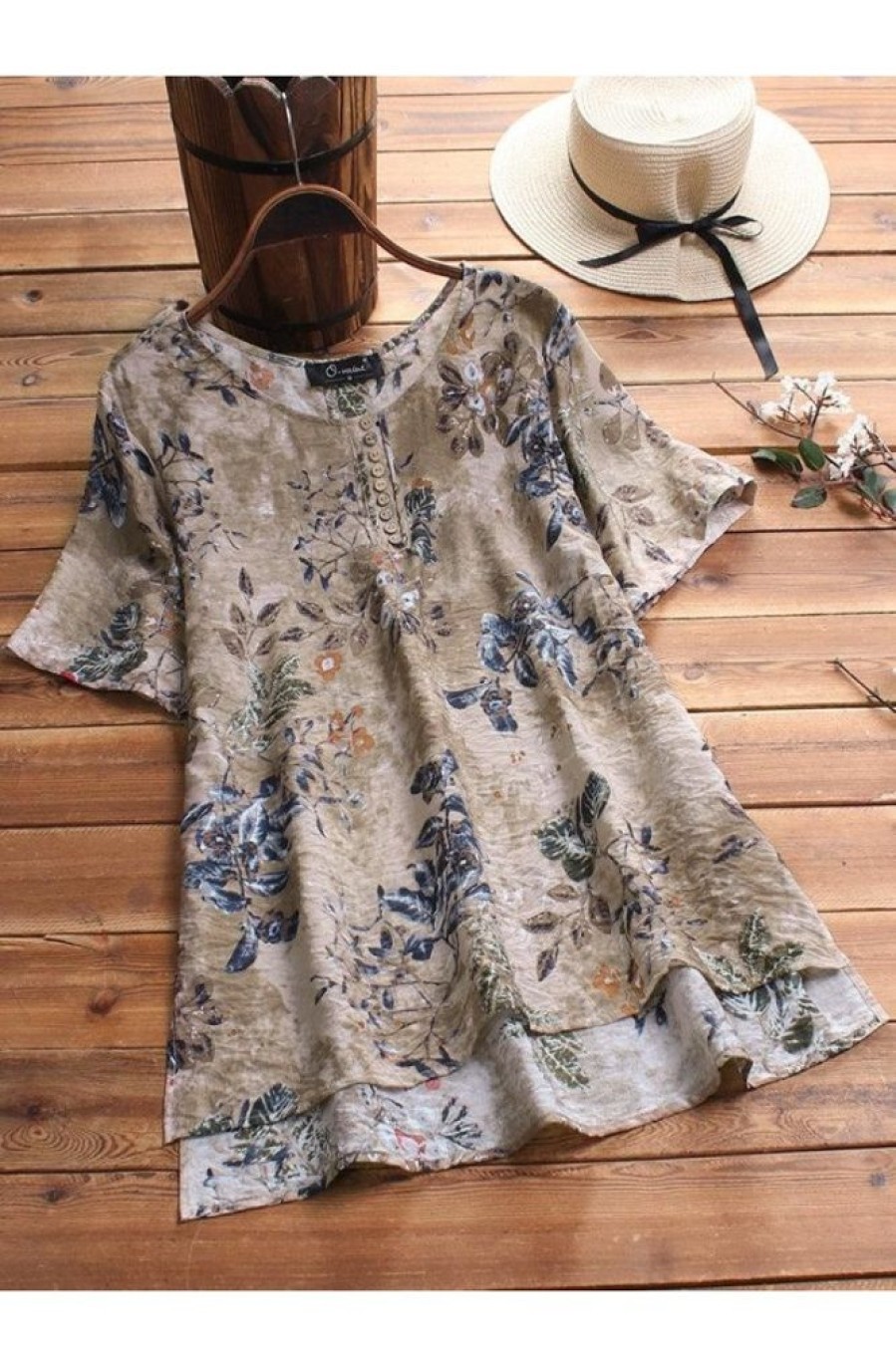 Clothing Azzlee Blouse & Shirts | Short Sleeve Floral Printed Blouse