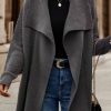 Clothing Azzlee Coats | Plain Loose Shawl Collar Casual Sweater Coat Gray