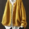 Clothing Azzlee Sweater & Cardigans | Crew Neck H-Line Long Sleeve Sweater Yellow