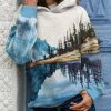 Clothing Azzlee Sweatshirt & Hoodies | Casual Graphic Tops Long Sleeve Landscape Printed Hoodies Multi