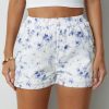 Clothing Azzlee Shorts | Floral Printed Casual Summer Shorts White