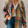 Clothing Azzlee Coats | Fleece Thermal Coat Western Plaid Loose Jacket Multicolor