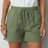 Clothing Azzlee Shorts | Solid Pocket Elastic Waist Shorts Armygreen