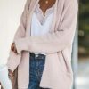 Clothing Azzlee Sweater & Cardigans | Casual Long Sleeve Solid Cardigans Pink