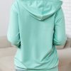 Clothing Azzlee Sweatshirt & Hoodies | Green Solid Half Zip Hoodie Sweatshirt Mint