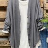 Clothing Azzlee Sweater & Cardigans | Cotton-Blend Long Sleeve Cardigan Gray