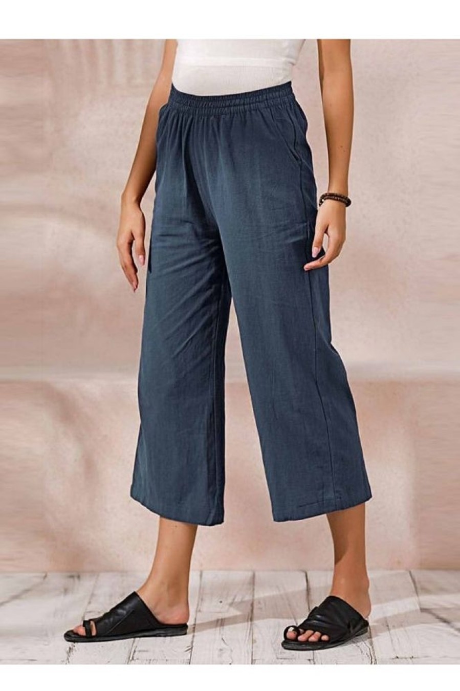 Clothing Azzlee Pants | Soft Casual Solid Pants With Pockets