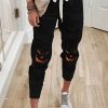 Clothing Azzlee Pants | Casual Monster Printed Halloween Pants Black