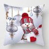 Clothing Azzlee | Christmas Snowman Printed Pillowcase