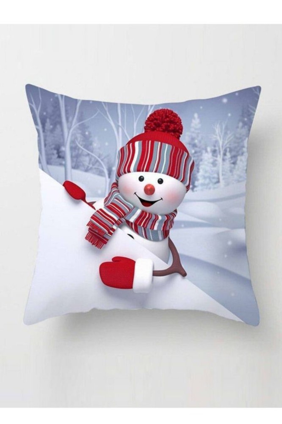 Clothing Azzlee | Christmas Snowman Printed Pillowcase