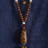 Clothing Azzlee | Vintage Handmade Wood Buddha Beads Long Necklace 8