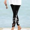 Clothing Azzlee Leggings | Floral Printed Regular Fit Leggings Black