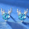 Clothing Azzlee | Rhinestone Reindeer Earrings For Christmas