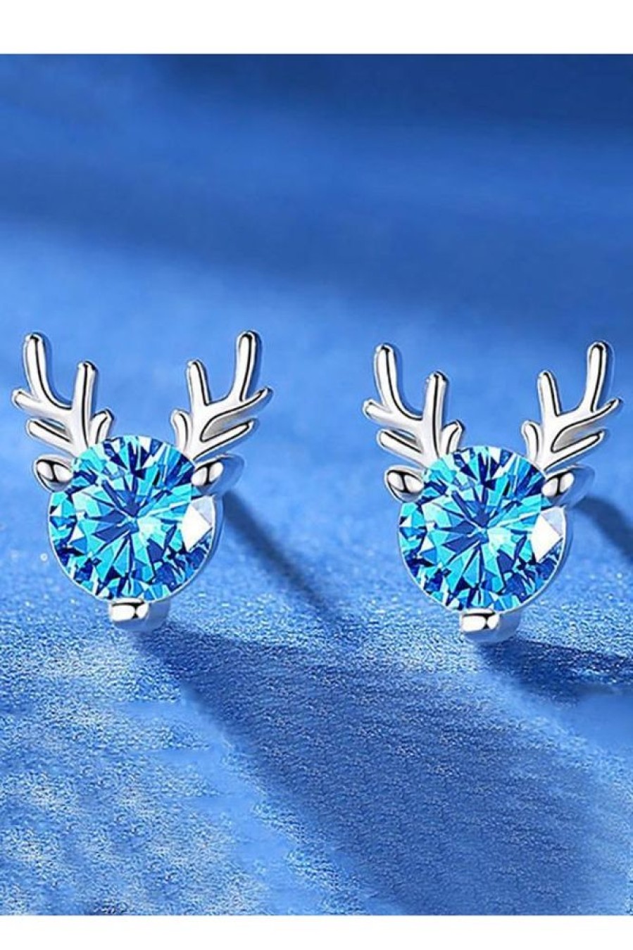 Clothing Azzlee | Rhinestone Reindeer Earrings For Christmas