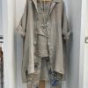 Clothing Azzlee | Plus Size Tank Top Trouser Cardigan Three Piece Set Grey