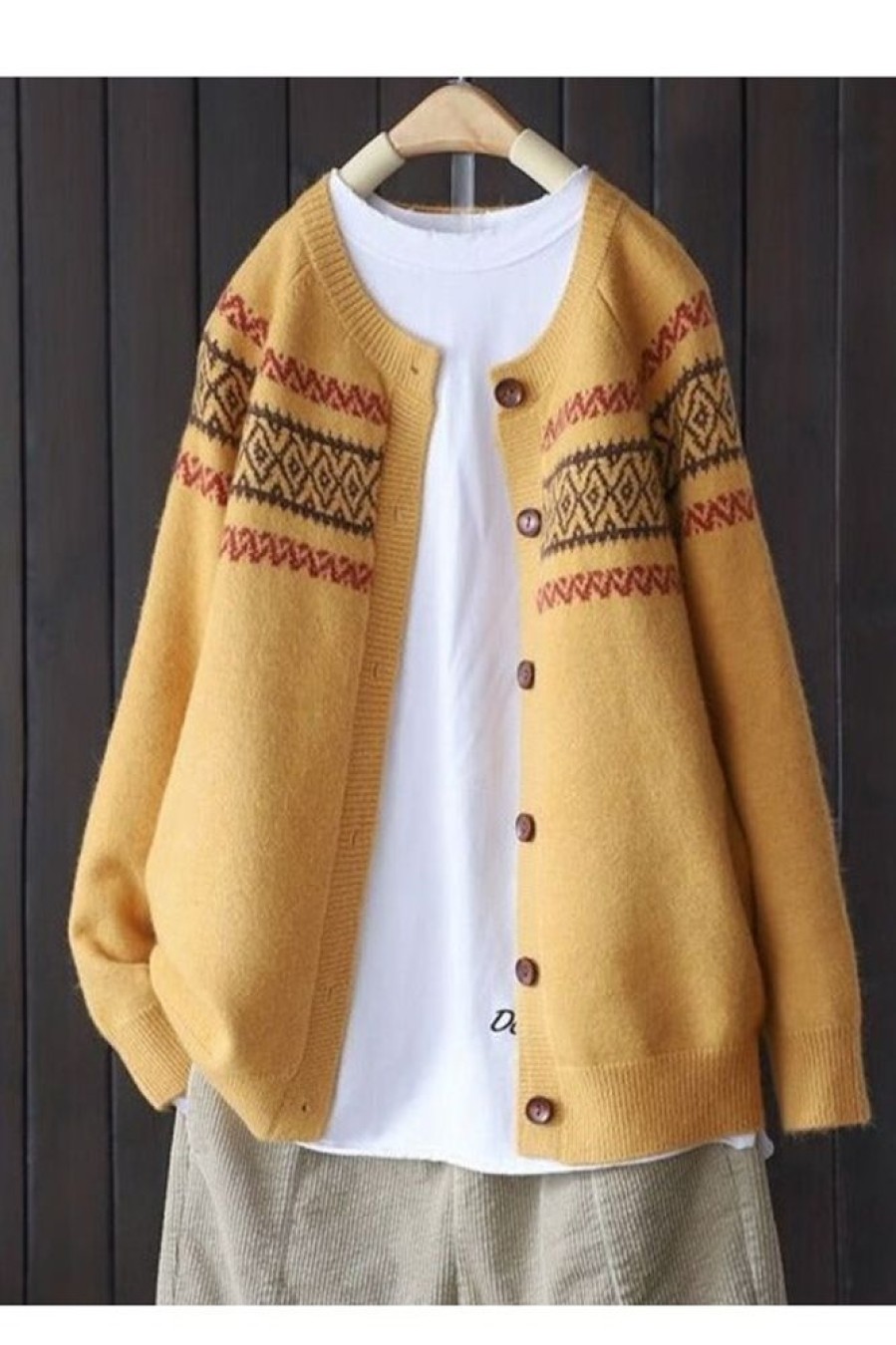 Clothing Azzlee Sweater & Cardigans | Women Wool/Knitting Color Block Long Sleeve Comfy Casual Cardigan Yellow