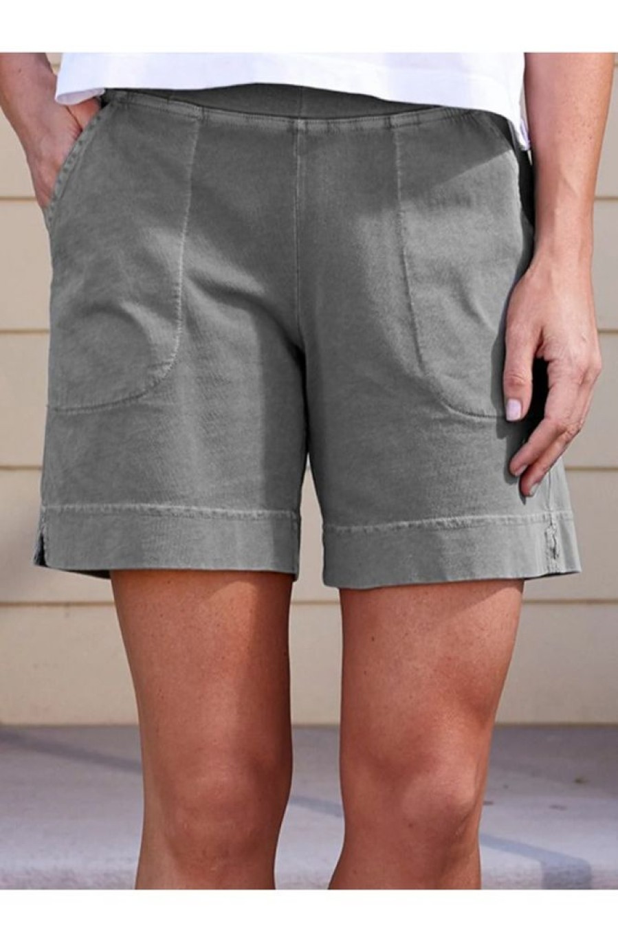 Clothing Azzlee Shorts | Casual Solid Shorts With Pockets Gray