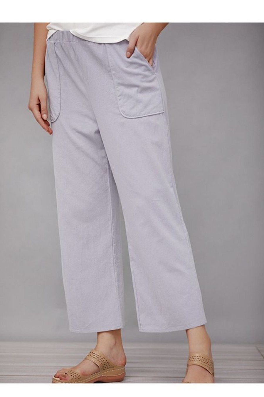 Clothing Azzlee Pants | Plain Solid With Pockets Casual Pants