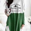 Clothing Azzlee Sweatshirt & Hoodies | Casual Graphic Tops Round Neck Long Sleeve Character Printed Xmas Sweatshirts White-Green