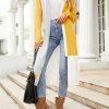 Clothing Azzlee Sweater & Cardigans | Multi Color Block Splicing Casual Lapel Long Sleeve Cardigan Multicolor