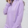 Clothing Azzlee Sweatshirt & Hoodies | Solid Half Zip Hoodie Sweatshirt Purple