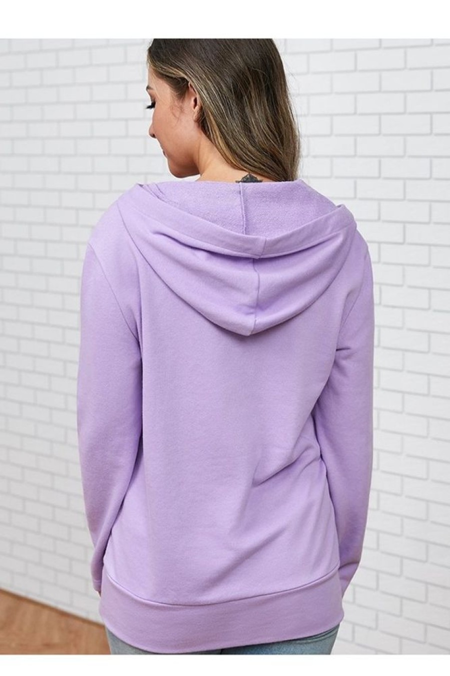 Clothing Azzlee Sweatshirt & Hoodies | Solid Half Zip Hoodie Sweatshirt Purple