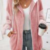 Clothing Azzlee Jackets | Fluff/Granular Fleece Fabric Casual Loose Teddy Jacket Pink