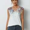 Clothing Azzlee Blouse & Shirts | Tie-Dye Print V-Neck Casual Blouse White