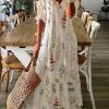 Clothing Azzlee Maxi Dresses | Tassel Loose Floral Vacation Maxi Dress White