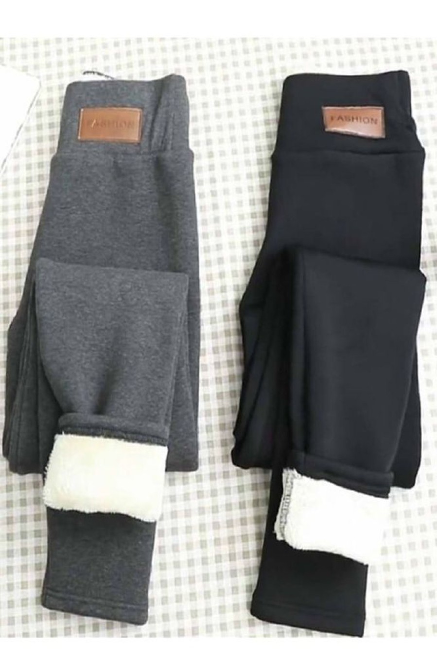 Clothing Azzlee Leggings | Solid Color Cashmere Casual Thermal Leggings