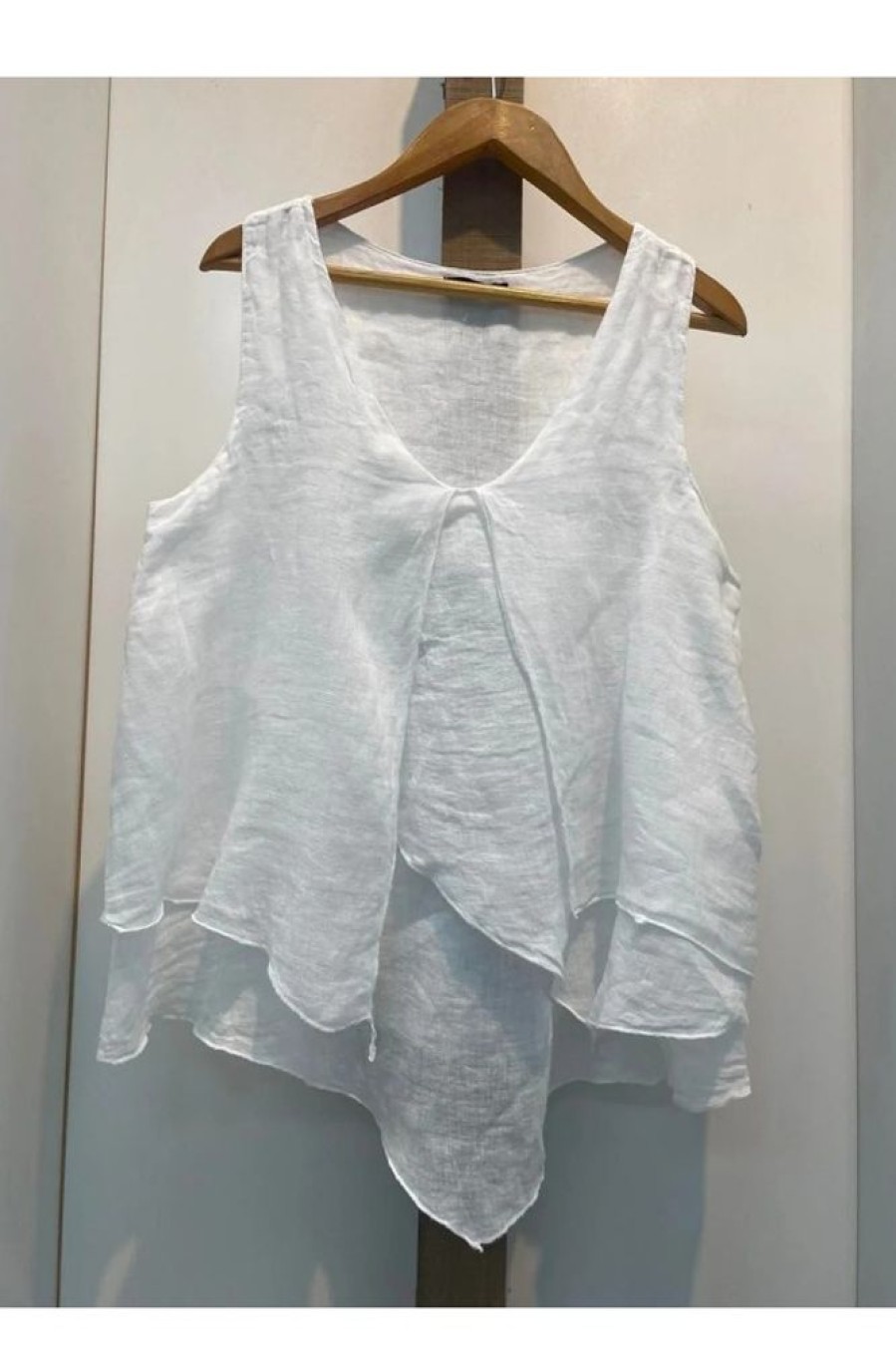 Clothing Azzlee Tanks | Plus Size Solid Sleeveless Tank White