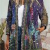 Clothing Azzlee Sweatshirt & Hoodies | Casual Long Sleeve Floral Printed Cardigan Multi