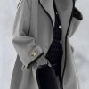 Clothing Azzlee Coats | Long Sleeve Shawl Collar Cardigan Coat Gray