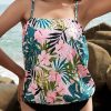 Clothing Azzlee Tankini | Blouson Bandeau Tankini Set Tropical Tease