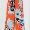 Clothing Azzlee Pants | Floral Printed Casual Summer Pants Vermillion Aqua Multi