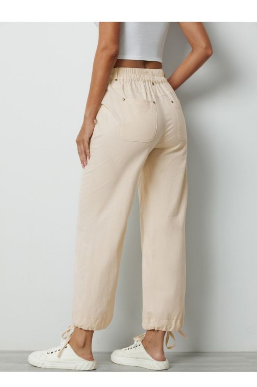 Clothing Azzlee Pants | Casual Solid Color Summer Pants With Pockets