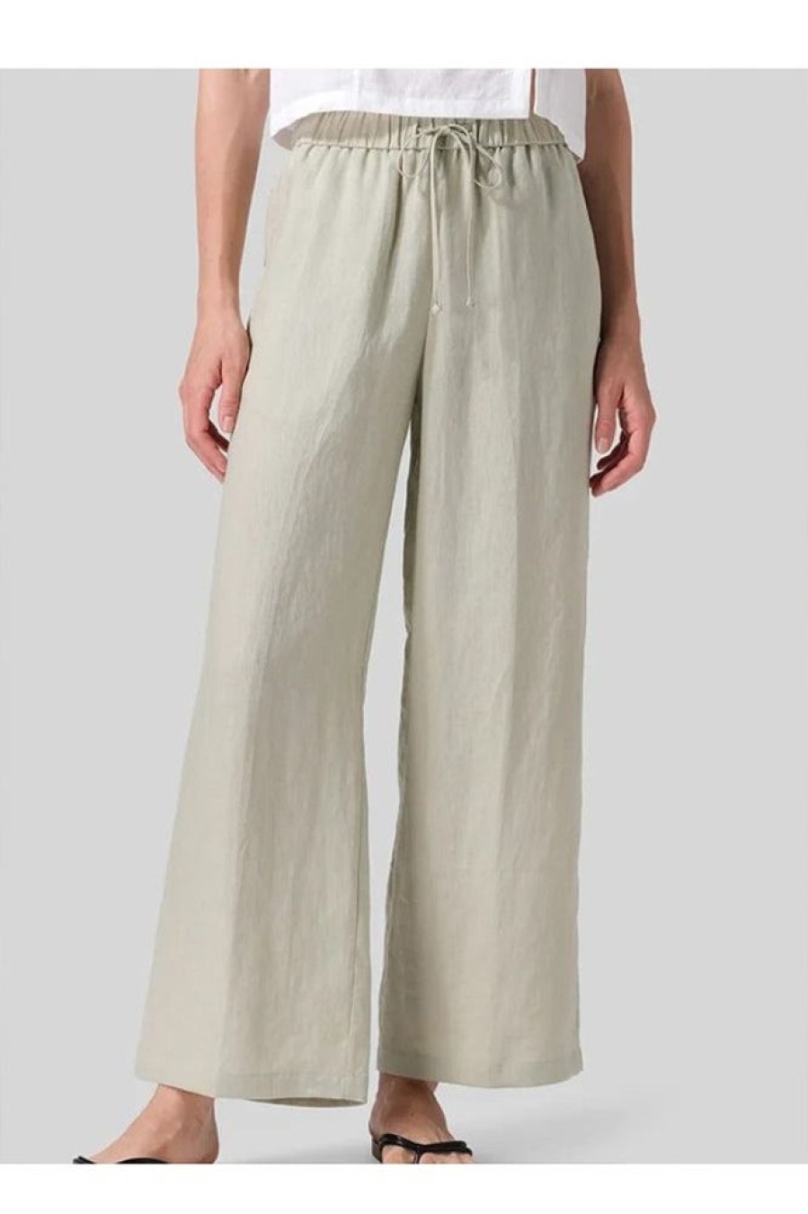 Clothing Azzlee Pants | Casual Solid With Sashes Pants Beige