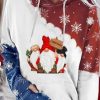 Clothing Azzlee Sweatshirt & Hoodies | Christmas Gnomes Print Pockets Hooded Long Sleeve Sweatshirt Multi