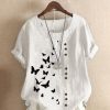 Clothing Azzlee T-Shirts | Cute O-Neck Casual Short Sleeve Butterfly Printed T-Shirt