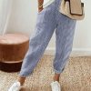 Clothing Azzlee Pants | Jacquard Striped Paneled Loose-Fitting Track Pants Blue