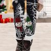 Clothing Azzlee Leggings | Tight Christmas Snowman Leggings Black